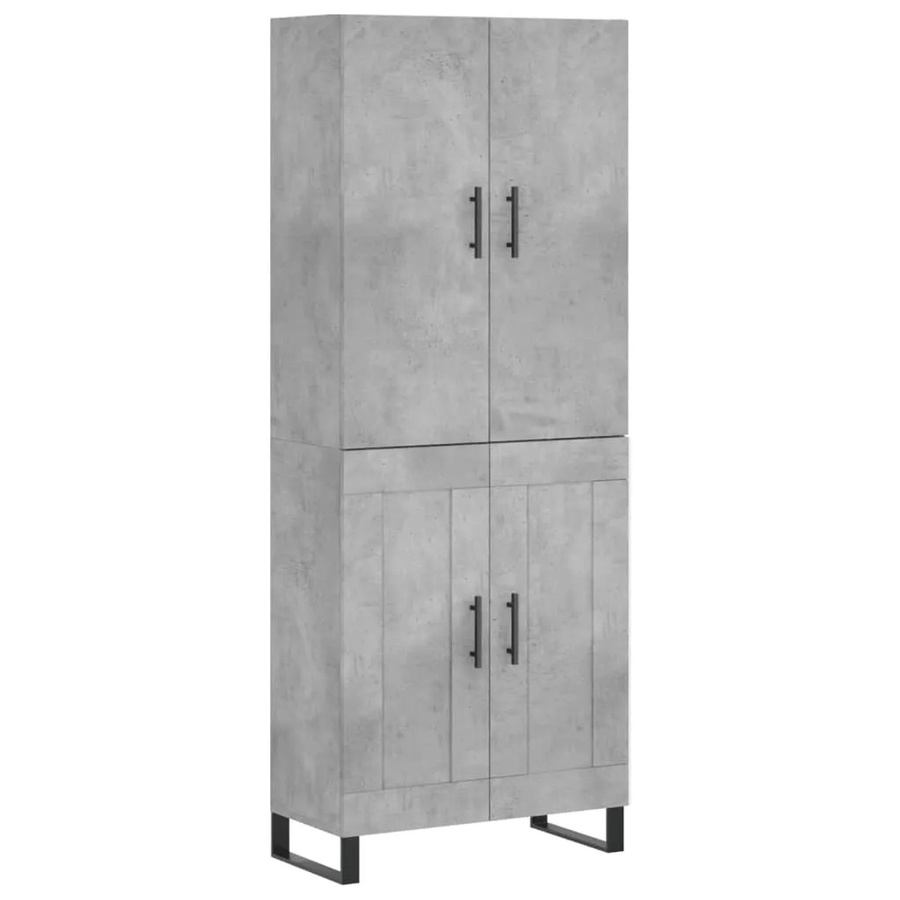 vidaXL Highboard Betongrau aus Holzwerkstoff und Metall B/T/H: 69,5 x 34 x 180 cm - Bild 2