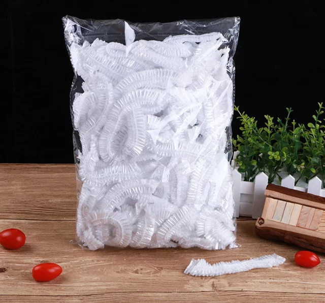 100 Stück transparente Einweg-Kunststofffolie aus lebensmittelechtem Kunststoff zur Aufbewahrung von Obst und Gemüse sowie als Staubschutz für Schüsseln und Teller - Bild 1