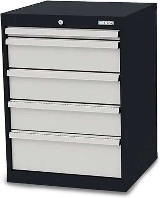 Simplaflex Schubladenschrank aus Stahlblech in Grau mit 5 Schubladen, B/T/H: 60 x 57,5 x 82 cm - Bild 1