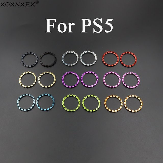 Chrom-Daumenstick-Akzentringe für PS5-Controller von PlayStation in Silber oder Orange - Bild 1