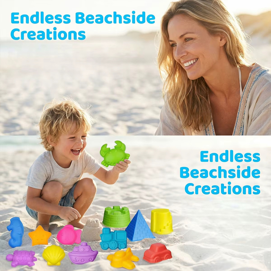 DSUE Sandspielzeug Set mit Meerestier-Formen in Bunt/Mehrfarbig - Bild 4