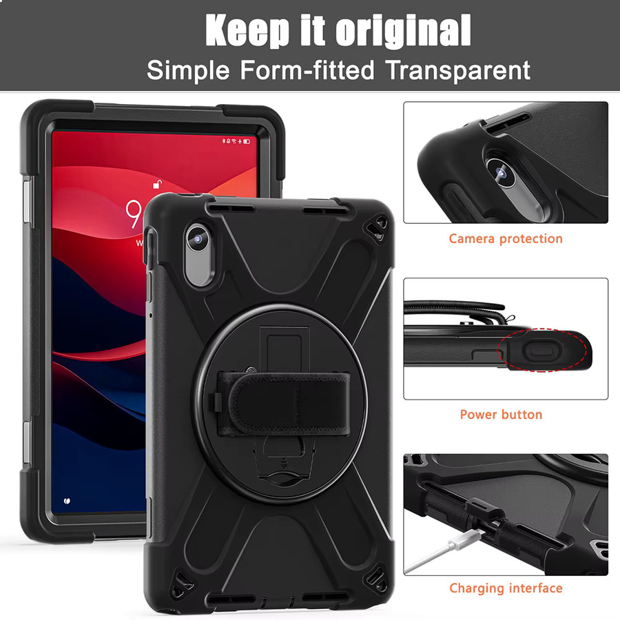 Robuste und stoßfeste Silikonhülle für Lenovo Idea Tab 11 Xiaoxin Pad 11 2024 2025 Tab M11 11-Zoll-Tablet in Schwarz - Bild 6