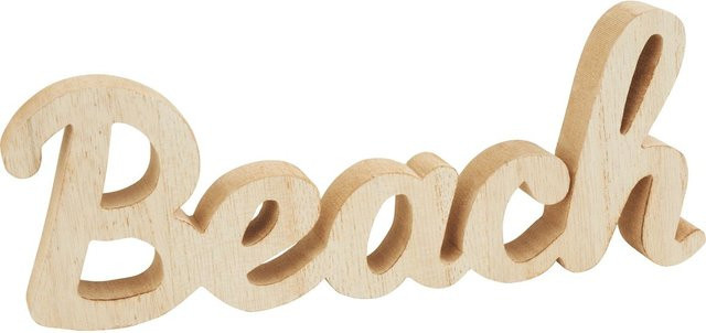 VBS Schriftzug Beach in Beige aus MDF-Holz für maritime Dekoration - Bild 1