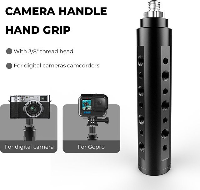 CAMVATE Handheld Kamera Griff Stabilisator mit 3/8 Zoll Gewinde Kopf in Schwarz für Digital Kameras und Camcorder - Bild 1