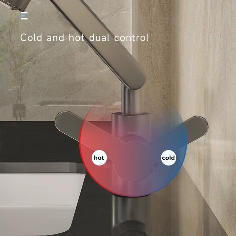 Multifunktionaler Dual-Modus-Wasserhahn mit drehbarem Roboterarm für Küche und Badezimmer von ctzszzmm in Schwarz und Brushed Nickel - Bild 3