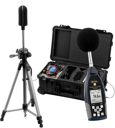PCE Instruments PCE-432-EKIT Schallpegelmesser mit GPS in Schwarz, Genauigkeit Klasse 1, 22 bis 136 dB(A), 3 Hz bis 20 kHz - Bild 1