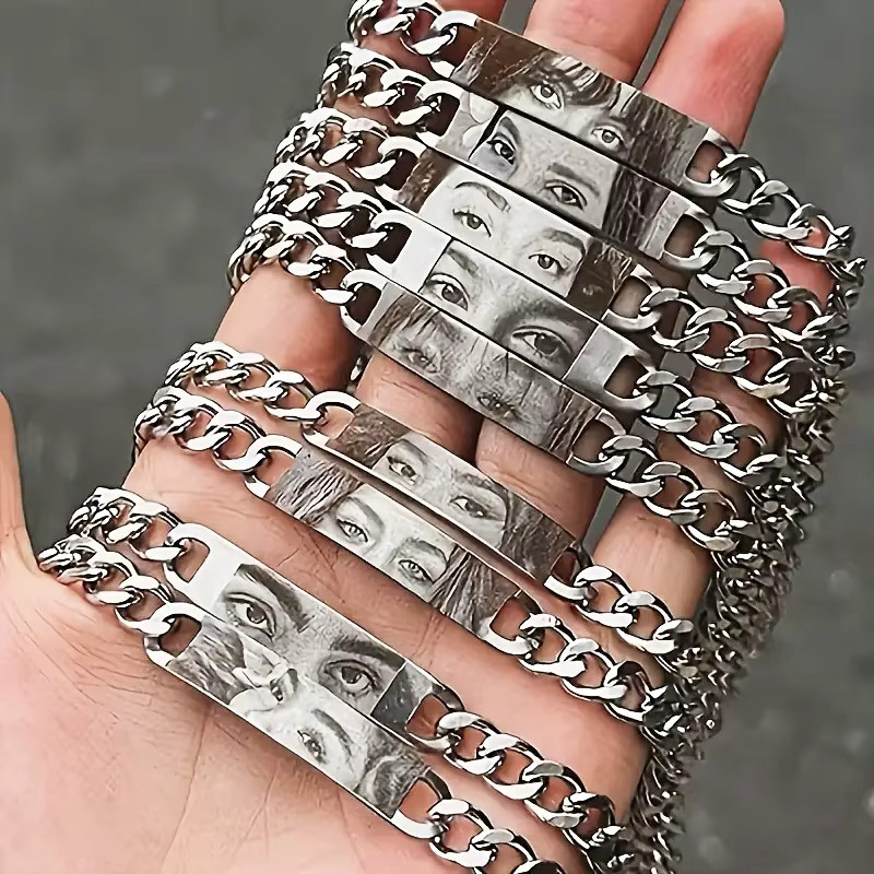 Steel love Armband, Edelstahl, Silber, Unisex, Augenmotiv - Bild 4