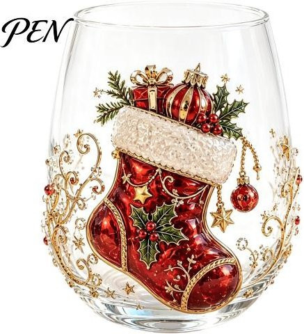 Chanyuejinming Weihnachtsmann-Tassen aus Glas mit 3D-Prägung in Transparent - Bild 1