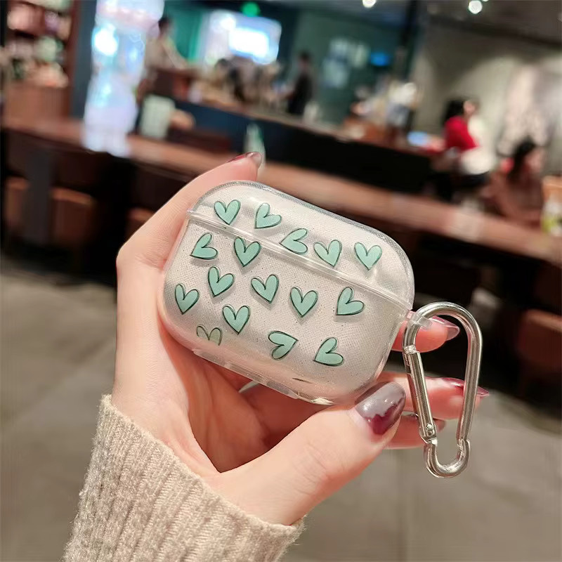 Silikon Kopfhörer Schutzhülle mit Herz und Smiley Design für Apple AirPods 3 und AirPods Pro 2 inklusive Schlüsselbund - Bild 3