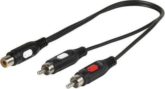 Vivanco Y-Adapter Cinch in Schwarz, 0,2 m - Bild 1