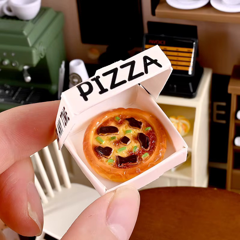 JETTING Puppenhaus-Miniatur-Pizza oder Verpackungsbox-Modell, Zubehör, 6-teiliges Set - Bild 4
