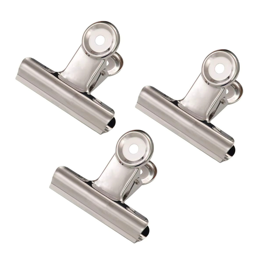 6er Set Bull Binder Metall Scharnier Clips in Silber für Büro, Fotos und Lebensmittelbeutel - Bild 1