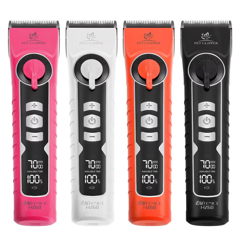 Fenice Kabellose Hundehaarschneidemaschine mit LCD-Bildschirm und 4000mAh Akku in Orange Pink Black - Bild 5