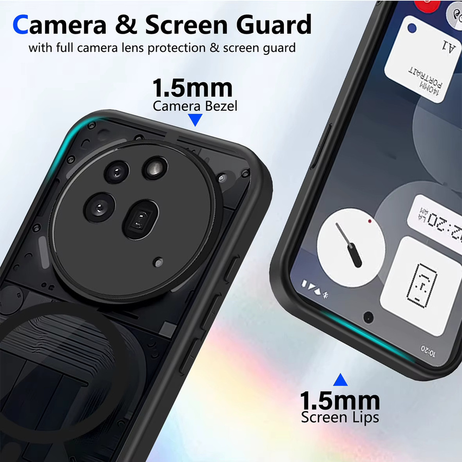Magsafe Schutzhülle für Nothing Phone 3 und 3A Pro, mattes Acryl, All-Wrap Design, Schwarz - Bild 4