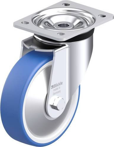 Blickle LK-POTHS 160XR-FA Stahlblech-Lenkrolle in Blau mit Rad-Durchmesser 160 mm und einer Tragfähigkeit von 400 kg - Bild 1