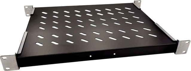 Lanview 1U Festes Fach für 19 Zoll Netzwerkschränke, Tiefe: 60 cm, Schwarz, RAS100BL - Bild 1