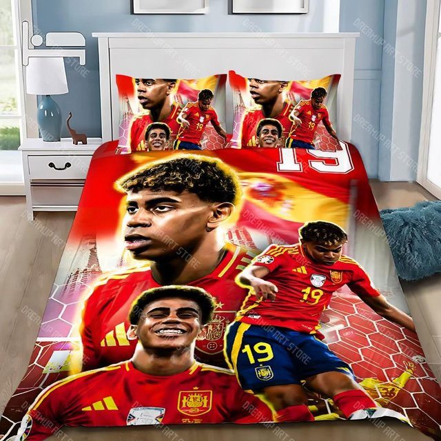 Bettwäscheset Fußballstars von Lodestar mit Bettbezug und Kissenbezug in Rot, B/H: 180 x 210 cm - Bild 1