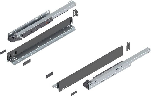 Blum Legrabox Pure Set Schubladenauszug mit Blumotion Soft-Close, Nennlänge: 550 mm, Tragkraft: 40 kg, Farbe: Oriongrau matt - Bild 1
