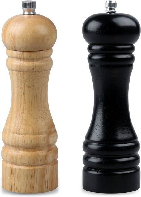 FMprofessional Gewürzmühlen-Set Salz und Pfeffer, 2-teilig aus Holz und Keramik, Mehrfarbig - Bild 1
