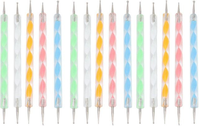 Igeteck Nail Art Punktierstifte, 25 Stück, weiß, doppelseitig - Bild 1