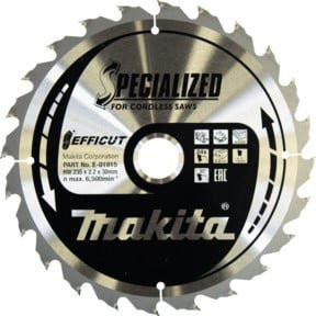 Makita Efficut Kreissägeblatt für Holz und Metall, Farbe: Silber, Durchmesser: 235 mm, Bohrung: 30 mm, 24 Zähne, Carbide Tipped - Bild 1