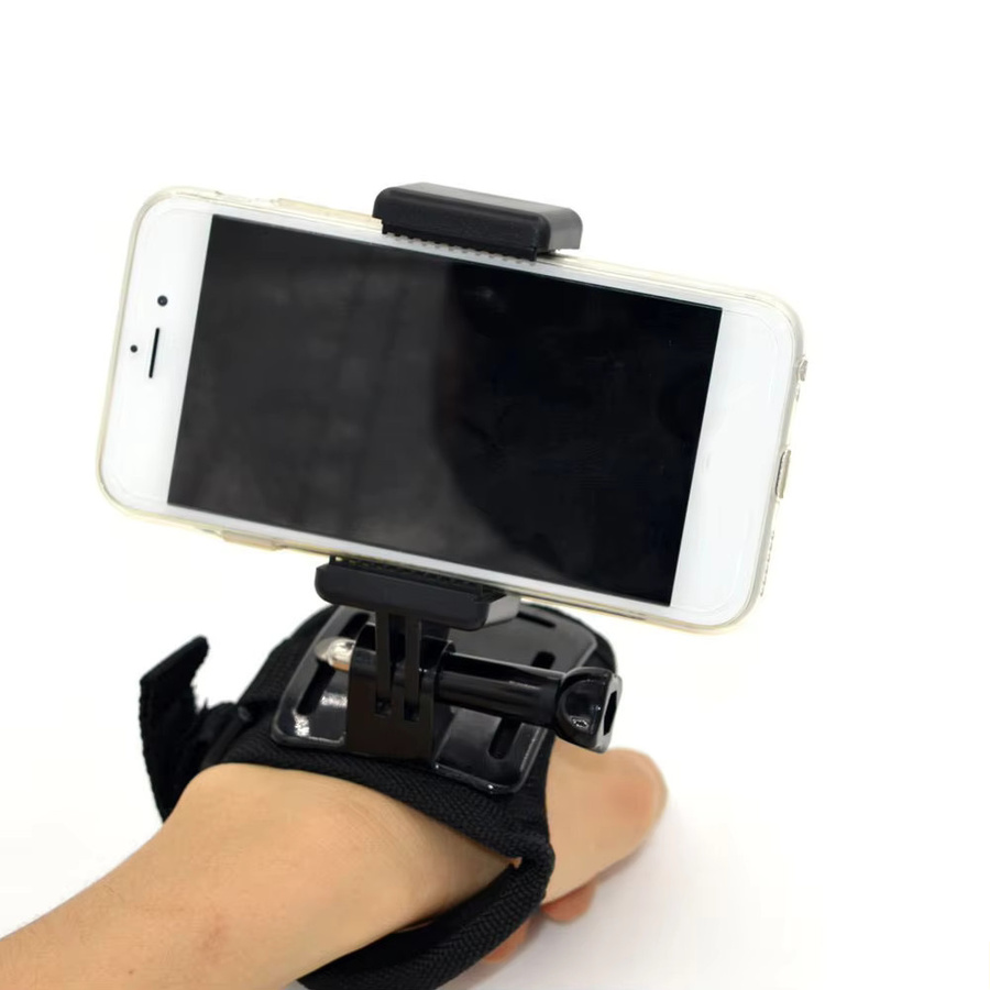 Wrumava Tragbare Kamera Halterung mit 1/4 Zoll Schraubloch und Smartphone Clip Stativ Adapter in Schwarz - Bild 2