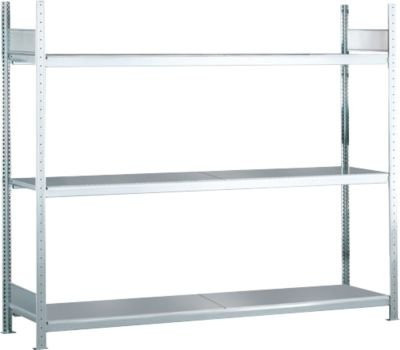 Schulte Lagertechnik Weitspannregal Grundregal WS2000 aus Stahl in Silber, H x B x T: 200 x 200 x 40 cm, 3 Ebenen - Bild 1