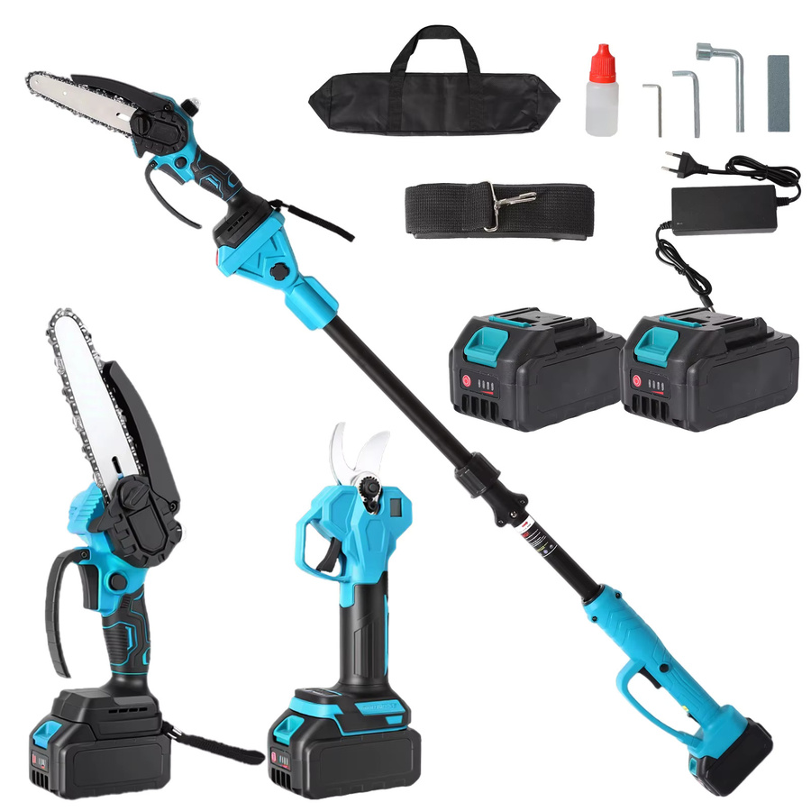 2-in-1 Akku-Gartenwerkzeug Set mit bürstenloser Kettensäge und Heckensäge, blau, kompatibel mit Makita LXT 18V - Bild 7