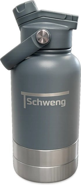 Schweng 3 in 1 Isolier Trinkflasche für Mensch und Hund, Grau - Bild 1