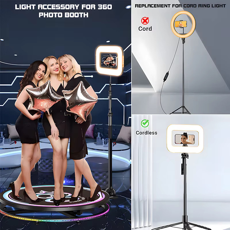 Roreta Handheld-Ring-LED-Licht in Schwarz, wiederaufladbar und tragbar für Livestreaming, Fotografie und Selfie-Aufnahmen - Bild 4