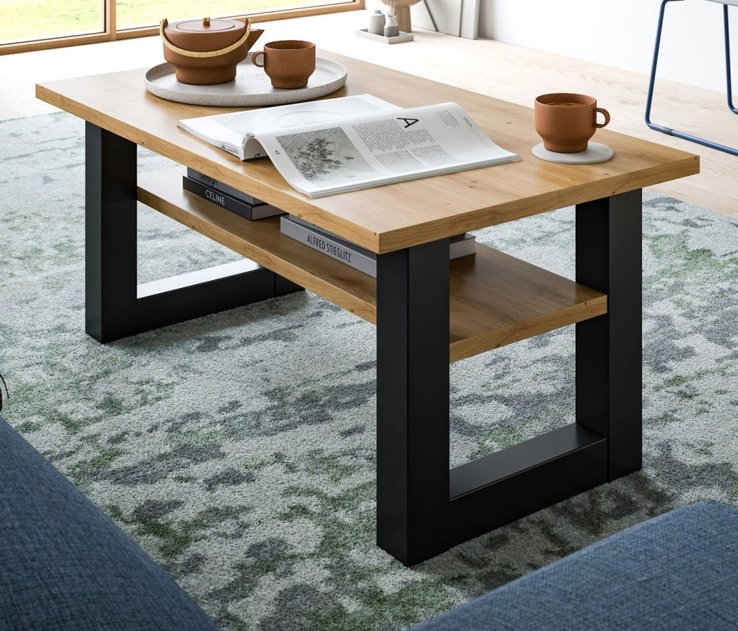 Inn.Furn Couchtisch Eldon in Eiche und Grau mit Ablage, B/T: 90 x 50 cm - Bild 1