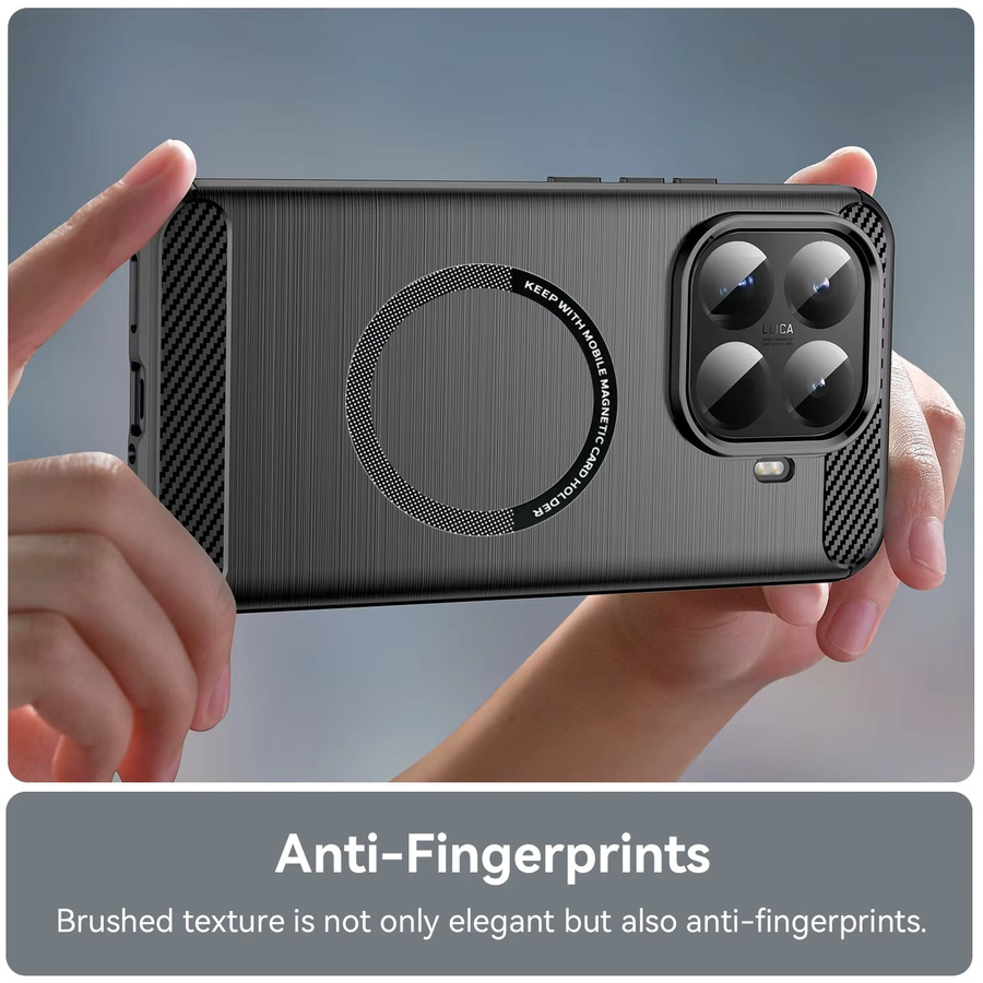 Luxus Business Carbon Fiber Silikon Schutzhülle mit Magnetfunktion für Xiaomi 15T Pro, 14T, 13T Pro und 15 Ultra in Schwarz und Rot - Bild 3