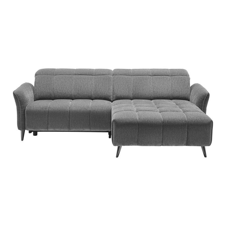 Mömax Ecksofa Pisa Anthrazit mit verstellbaren Kopfstützen und USB-Ladefunktion, L-Form, Stoffbezug - Bild 2