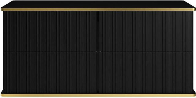 Vente-unique Waschbeckenunterschrank Keliza in Schwarz mit Gold-Akzenten im Art-déco-Stil, Breite: 120 cm - Bild 1