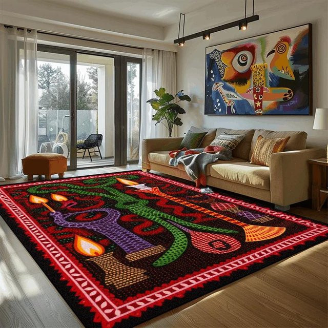 Karpetti Wohnzimmerteppich mit abstraktem Vintage-Blumendekor, rutschfest und waschbar, Mehrfarbig, B: 200 cm, T: 230 cm - Bild 1