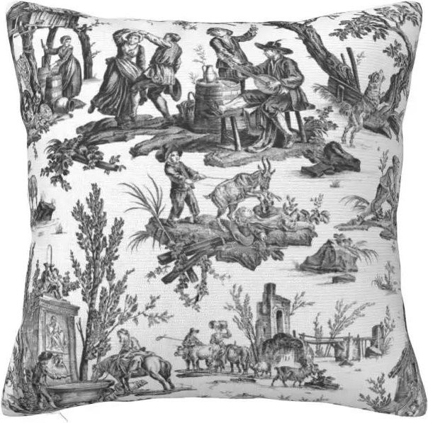 ZX Blanket Toile De Jouy Kissenbezug mit floralem Motiv in Weiß, B/B/H: 45 x 45 x 45 cm - Bild 1