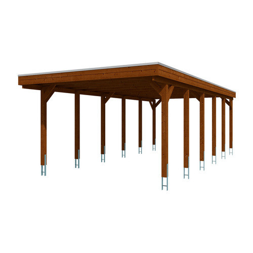 SKANHOLZ Carport Friesland aus Fichte mit Stahl-Dachplatten in Braun und Anthrazit, B: 402 cm, T: 860 cm - Bild 3