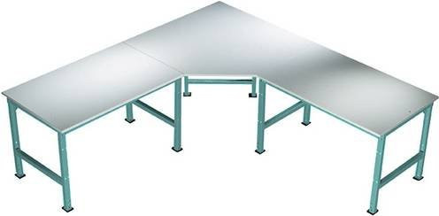 Manuflex AU0035.5021 Universal Fünfeck-Verkettungselement mit Multiplex-Platte in Wasserblau für Tischtiefe 60 cm - Bild 1