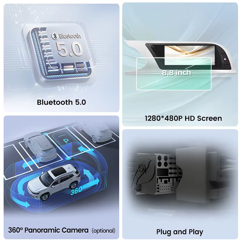 Junsun 8,8 Zoll Bluetooth Wireless CarPlay Android Auto Autoradio für Audi A4 A4L B8 2009-2016 8-Kern 4G WiFi Stereo Multimedia Player in Schwarz - Bild 3