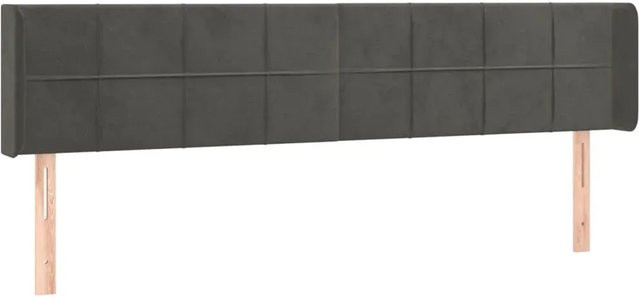 vidaXL LED Kopfteil aus Samt in Dunkelgrau mit USB-Ladeport und integrierter Beleuchtung B: 183 cm, T: 16 cm, H: 78-88 cm - Bild 1