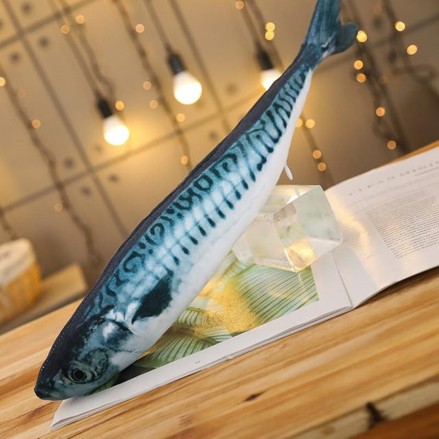Yiran Health & Beauty Katzenspielzeug Plüsch Simulierte Fische, 20cm, White - Bild 1
