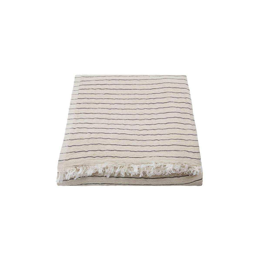 House Doctor Plaid Alice Decke aus Baumwolle mit Streifen in Grau, B x T: 200 x 140 cm - Bild 1