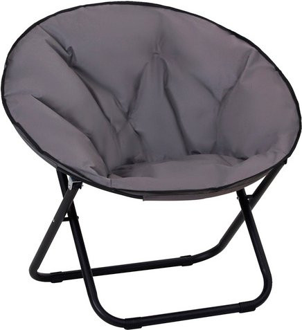 Outsunny Campingstuhl aus Metall und grauem Polyester mit Polsterung, Breite: 80 cm, Tiefe: 80 cm, Höhe: 75 cm - Bild 5