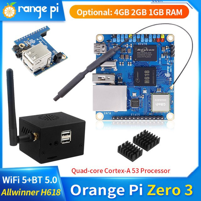 Orange Pi Zero 3 Single Board Computer mit Allwinner H618 64-Bit, WiFi5, Bluetooth 5.0 und Gigabit LAN-Port - Bild 1
