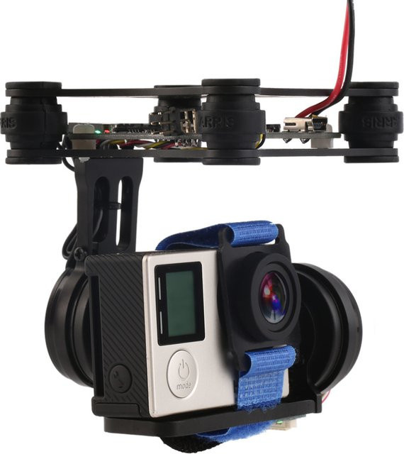 Mitoot 2-Achsen-Bürstenloses Gimbal-Kamera-System mit 2208 Motoren und BGC Controller Board in Schwarz für RC-Drohnen und SJ4000 FPV Kameras - Bild 1