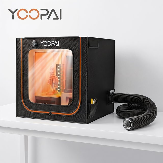 YOOPAI 3D-Harzdrucker-Gehäuse in Schwarz, wasserdicht und feuerfest mit konstanter Temperatur, H x B x T: 73 x 80 x 55 cm - Bild 1
