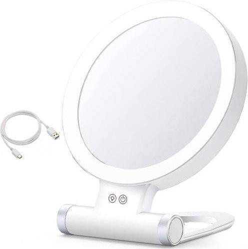 LED-beleuchteter Kosmetikspiegel von Shun Tak Lai Health Care Products, doppelseitig mit 5/10/20/30X Vergrößerung, USB-wiederaufladbar, dimmbar, Farbe: Weiß - Bild 1