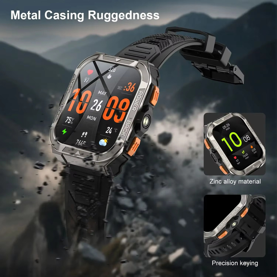 Blackview W80 Pro Outdoor Smartwatch in Schwarz mit KI-GPS, SpO2-Messung, 1,91 Zoll Display und 900mAh Akku - Bild 5