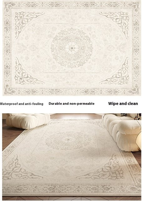VIKAMA Retro Teppich im französischen Stil für Wohnzimmer und Schlafzimmer in Luxus-Optik - Bild 1