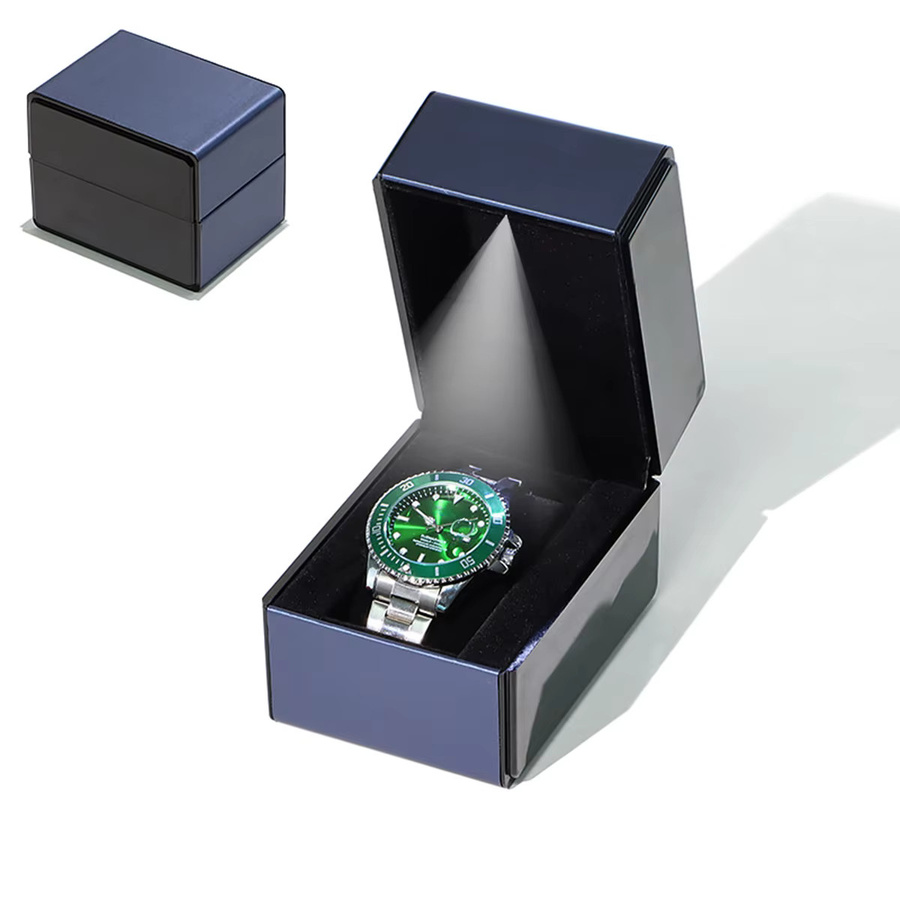 FancyWrist Uhrenbox PU-Leder, Schwarz, mit Licht, Unisex - Bild 6